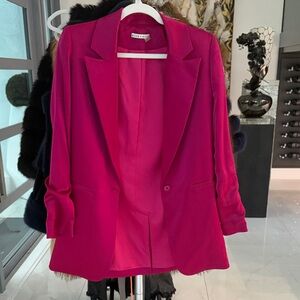 Alice + Olivia Vibrant Fuchsia Single-Button Blazer